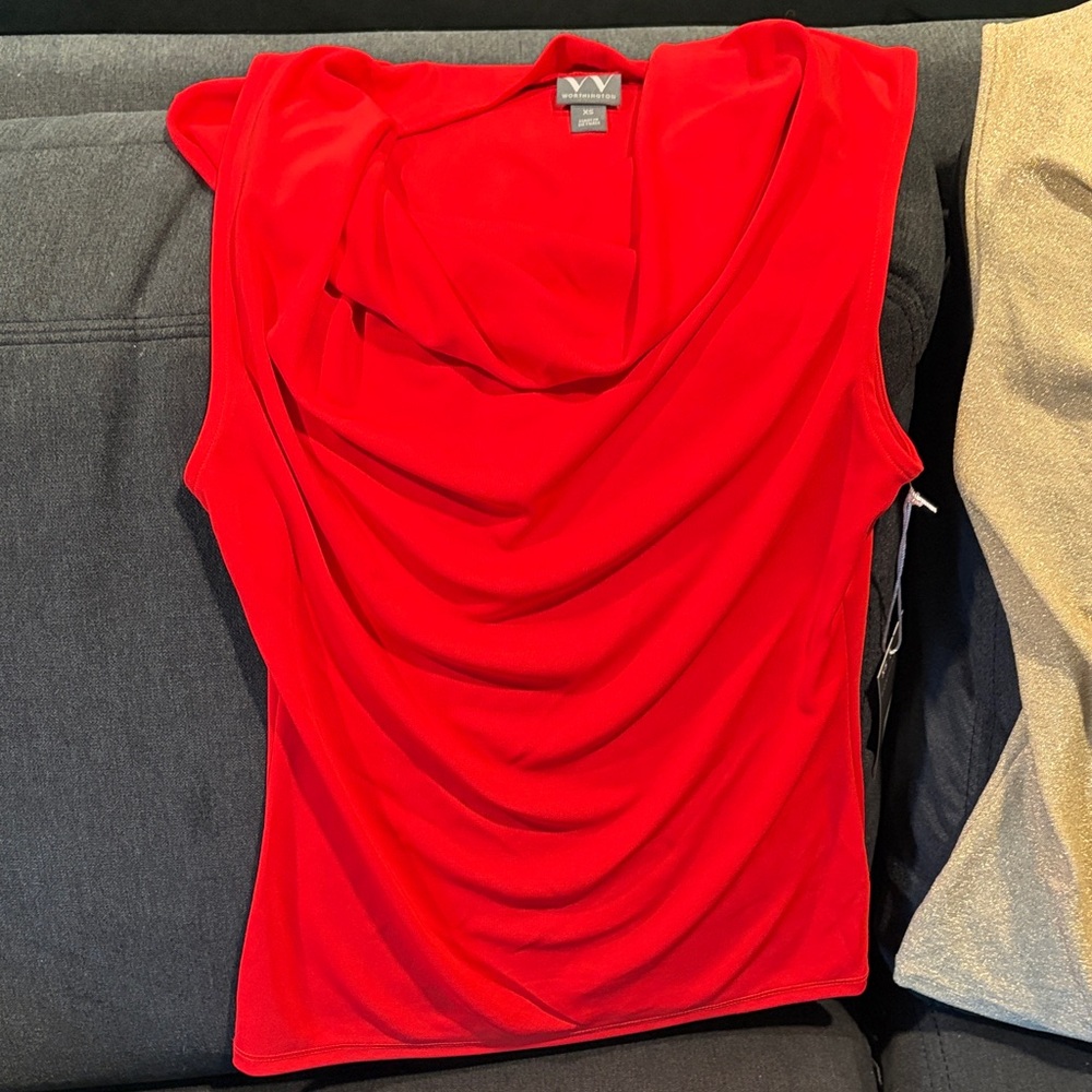 Worthington Red Drape Blouse